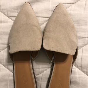 Tan colored flats with pointed toes